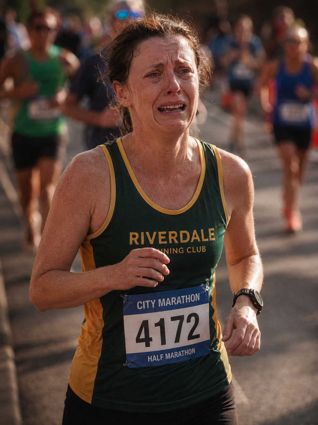 A runner near mile 20 of a marathon